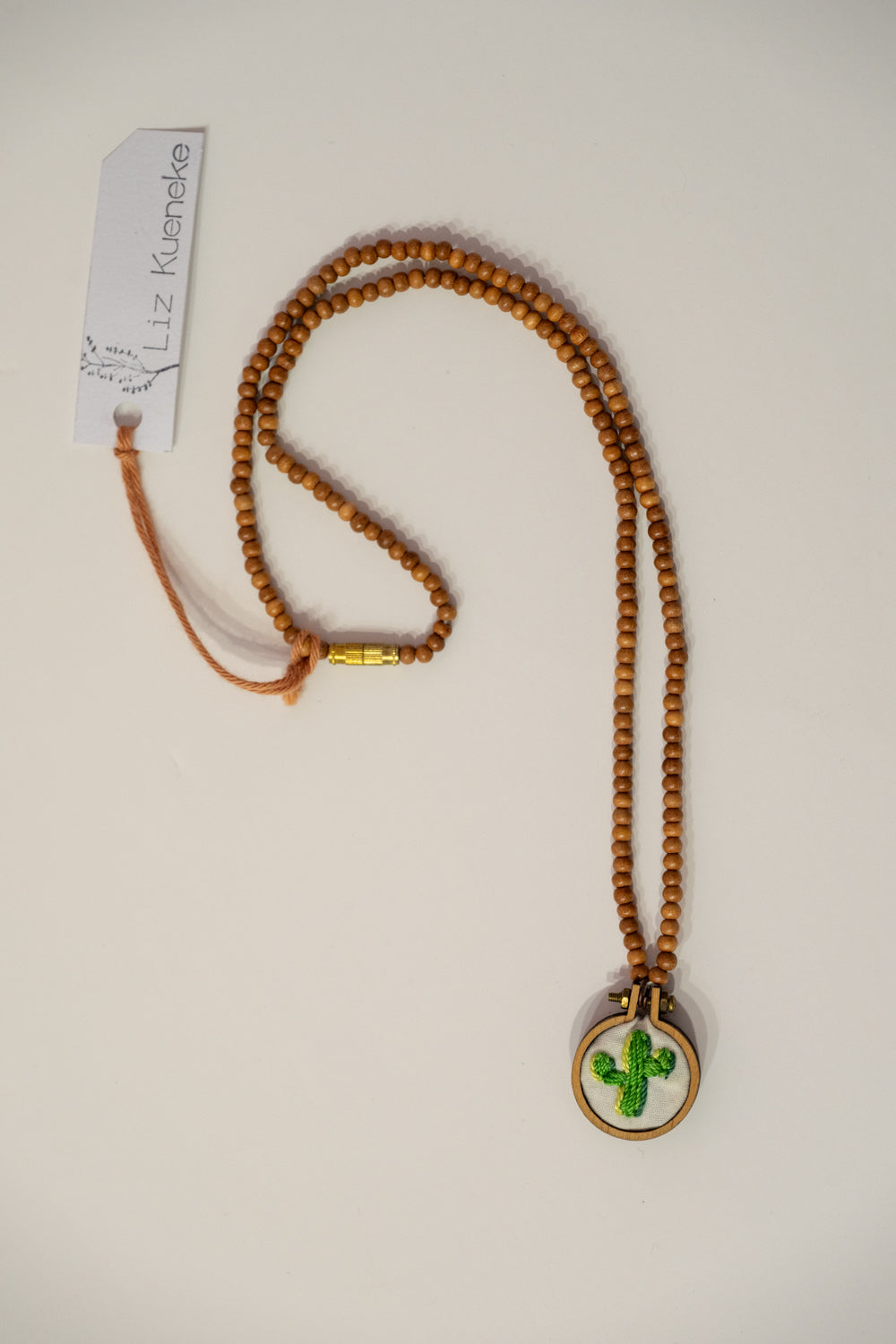 Cactus emboidered necklace - Liz Kueneke & Chai Shop