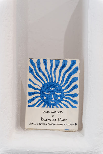 3 Blockprinted Postcards Limited Edition by Valentina Usagi